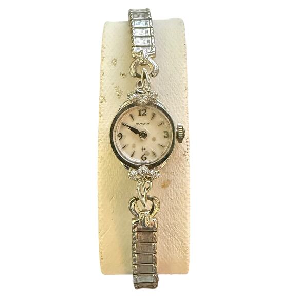 Hamilton Vintage 14K White Gold Diamond Ladies Watch - Working main image 8